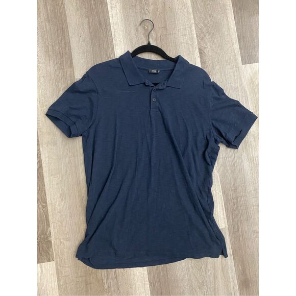 Vince Cotton Slub Jersey Polo Shirt in Navy Blue, Sz Large, MSRP $95 - Picture 3 of 9